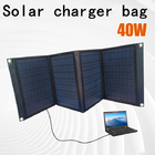 Dual USB Port Foldable Solar Power Bank Panel Charger 40W DC 18V 2.2A