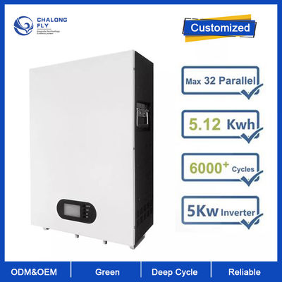 LiFePo4 λίθιου μπαταριών cOem ODM 48V 100AH εγχώρια 5KWH ικανότητα πακέτων μπαταριών λίθιου ιονική ηλιακή για το συνοδευτικό ενεργειακό σύστημα