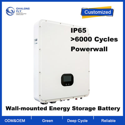 48V IP65 Αδιάβροχη Μπαταρία Λιθίου LiFePO4 Οικιακή Powerwall με 6000+ Κύκλους Ζωής Σύστημα Αποθήκευσης Ενέργειας