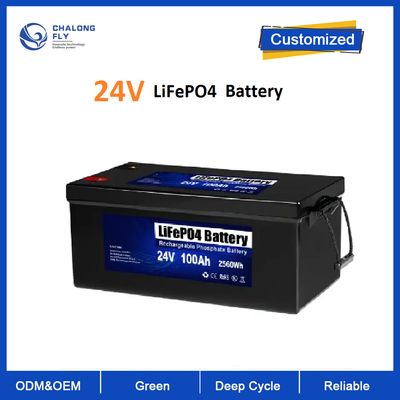 Λι-ιονική Lifepo4 μπαταρία λίθιου LiFePO4 24V 100AH με BMS για το τροχόσπιτο βαρκών rv μοτοσικλετών ηλιακής ενέργειας
