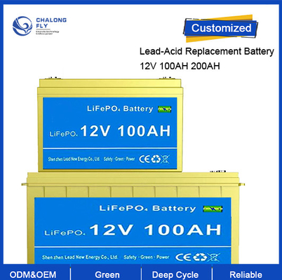 OEM ODM LiFePO4 μπαταρία λιθίου 12.8V 100AH 200AH αντικατάσταση μολύβδου οξέος επαναφορτιζόμενο