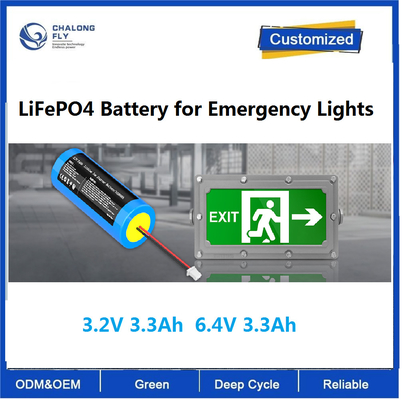 CLF OEM ODM 3.2V 3.3Ah 6.4V 3.3Ah μπαταρία λιθίου μπαταρία LiFePO4 για φωτισμό έκτακτης ανάγκης