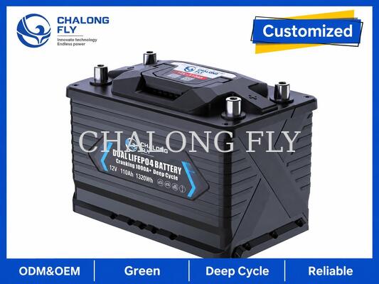 12.8V 110Ah LiFePO4 Marine RV μπαταρία με 1000A Cranking ισχύ και 1408Wh Deep-Cycle ενέργεια